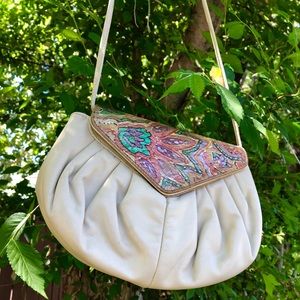 Vintage 80's Punk Art Deco Faux Leatherette Purse